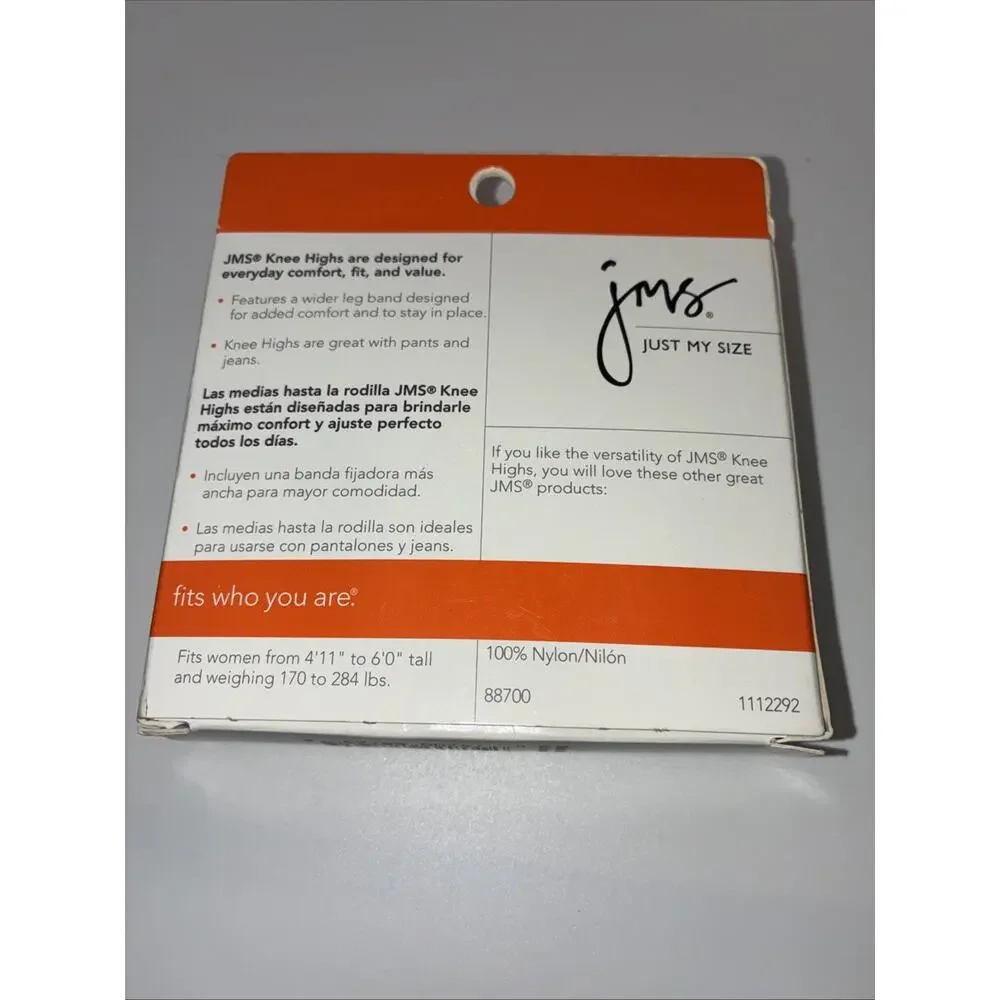 JMS Just My Size Knee High Comfort Leg Band Beige Reinforced Toe THREE PACK READ